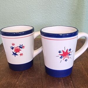 WILLIAMS SONOMA FIREWORKS Set of 2 Mugs 4"